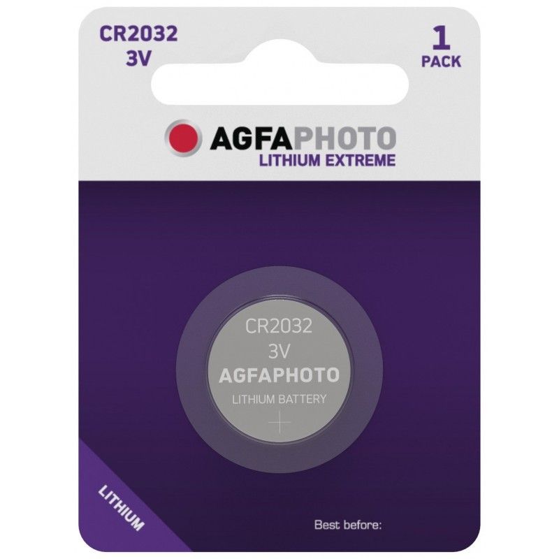 AgfaPhoto Piles CR2032  Pile Bouton Lithium blister 1 ou 5 piles