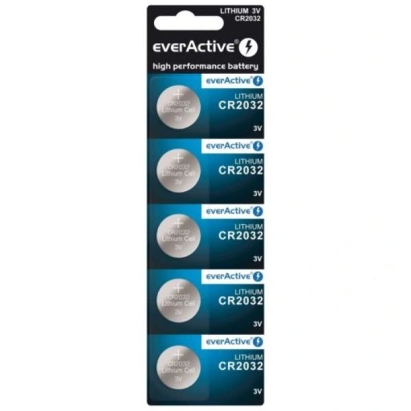 Everactive : 5 piles bouton CR2032
