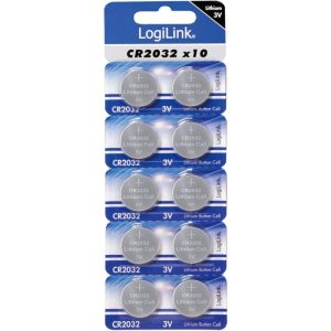 Pile CR2032 Logilink | Blister de 10 piles Lithium