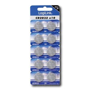 Pile CR2032 Logilink | Blister de 10 piles Lithium