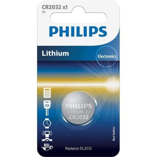 Philips : 1 pile bouton CR2032